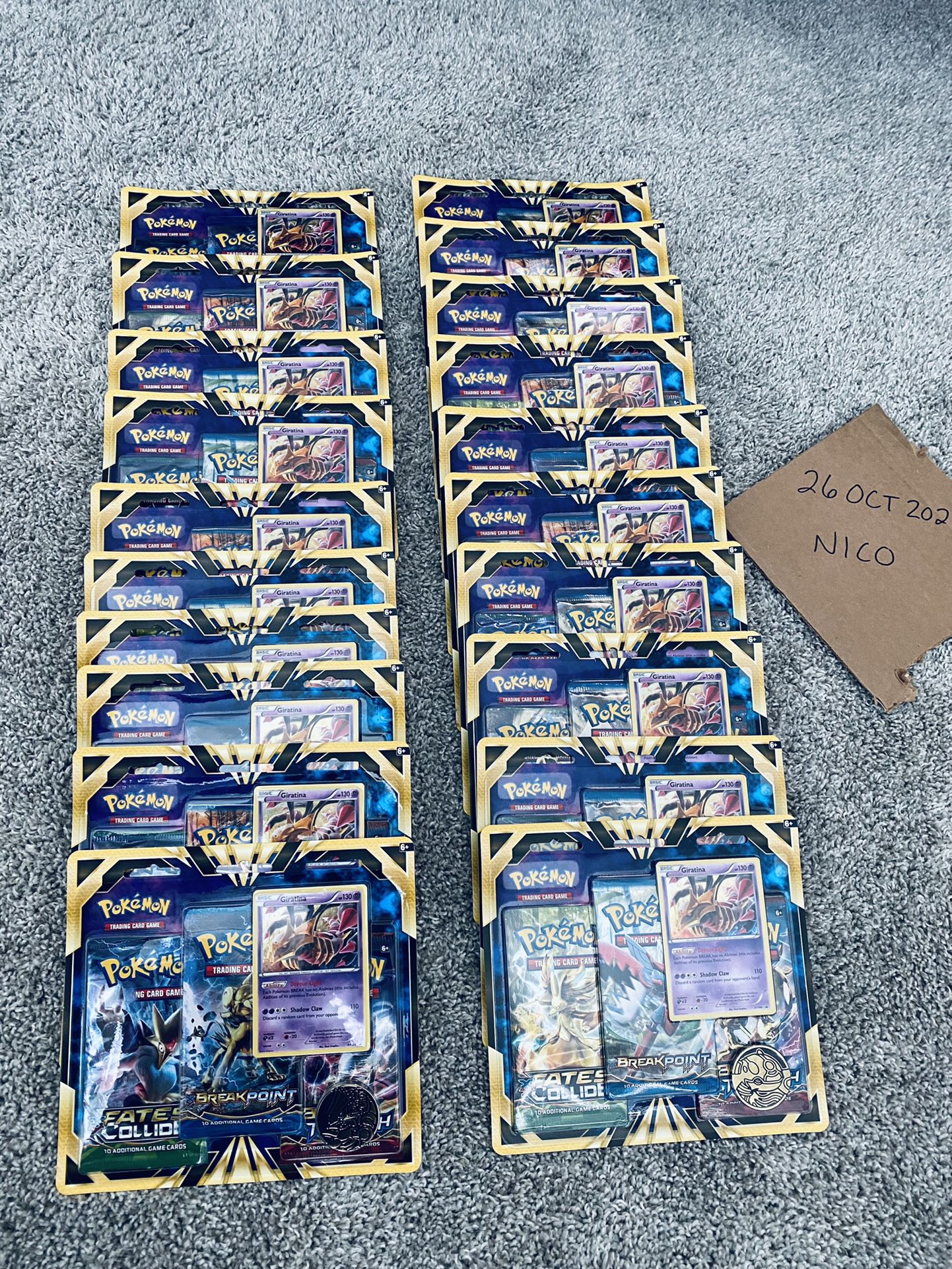 (20) 3 pack Giratina blisters XY Fates Collide, BreakPoint, Breakthrough $500 OBO