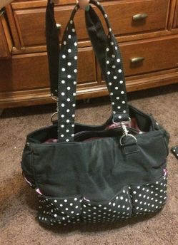 Girl Diaper bag black white & pink