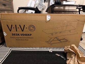 VIVO Standing Desk Converter in Reclaimed Wood