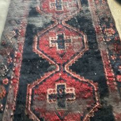 Handmade Wool Rug 109 Inches L X 37 Inches W