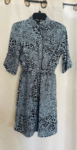 Millennium Women’s shirt dress S Blue/Black Animal print 3/4 button