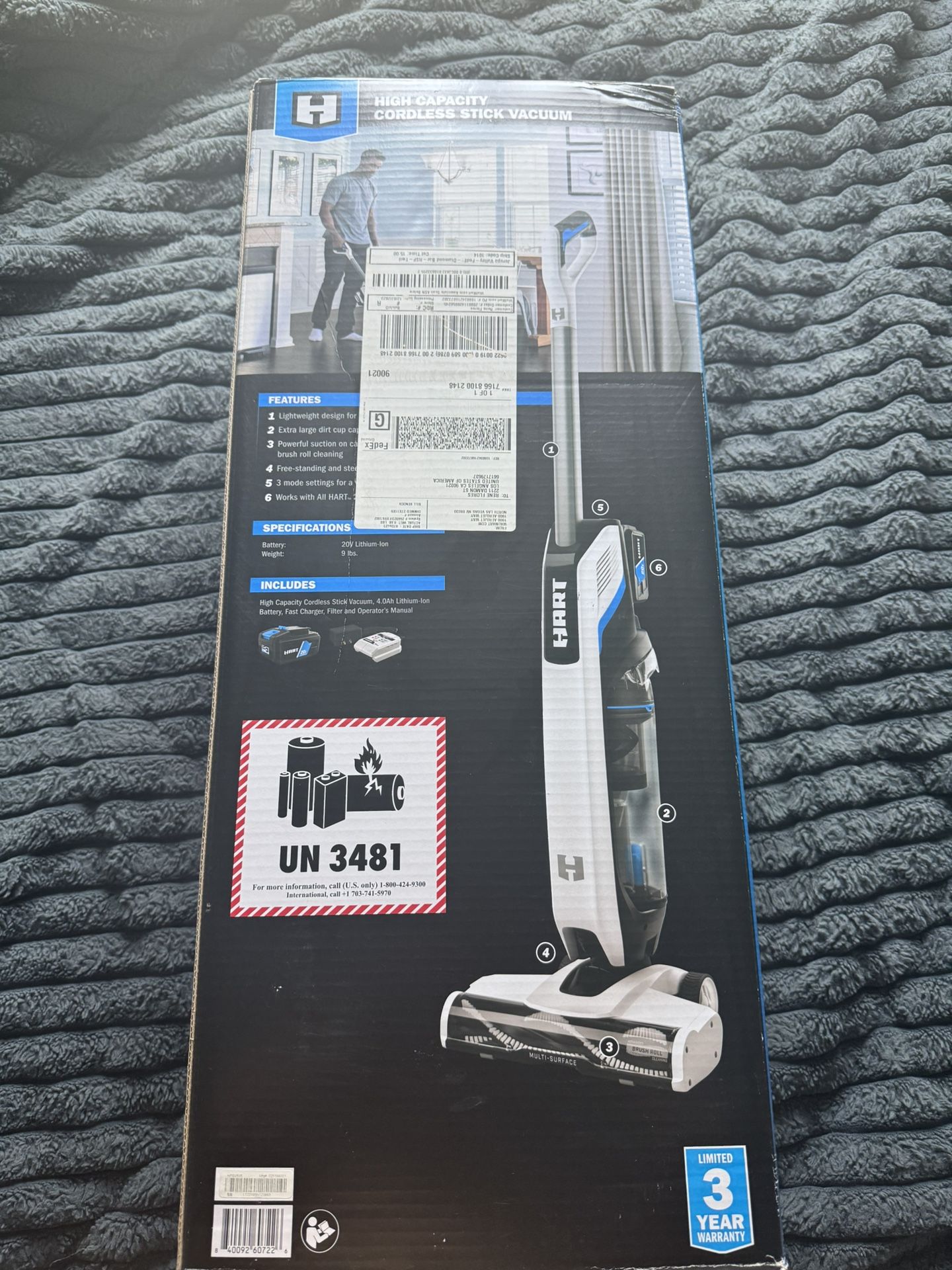 HART high capacity wireless vertical vacuum cleaner.