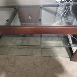 glass tv table stand