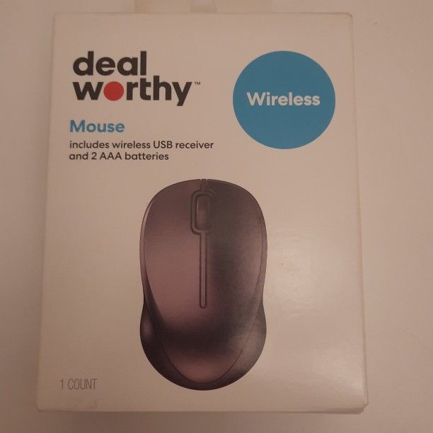 Deal Worthy Wireless Mouse Includes Wireless USB Receiver And 2 AAA Batteries.