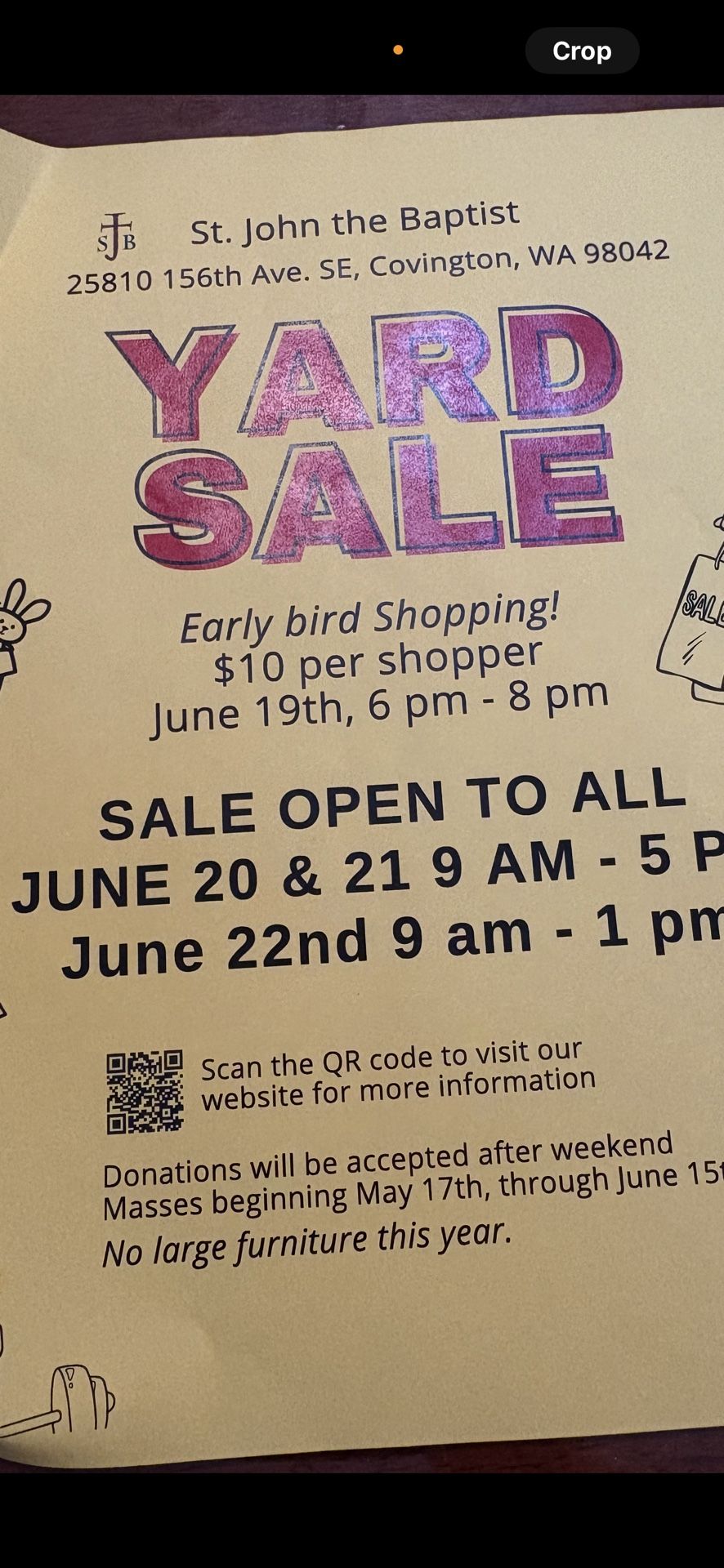 St Anthony The Baptist Annual Garage Sale Covington Wa