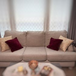 Modern Beige 3-Seater Sofa – Clean, Comfortable, Priced to Sell