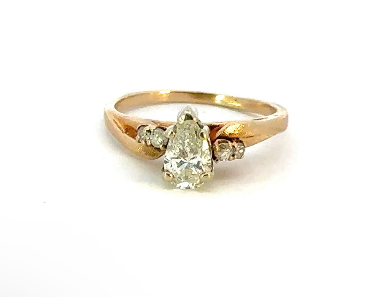 Woman’s Ladies 14k Yellow Gold Pear Shaped .50ctw Diamond Engagement Ring Size 5 GP3089755