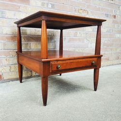 Mid Century Modern Willett Solid Wood Side Table Vintage