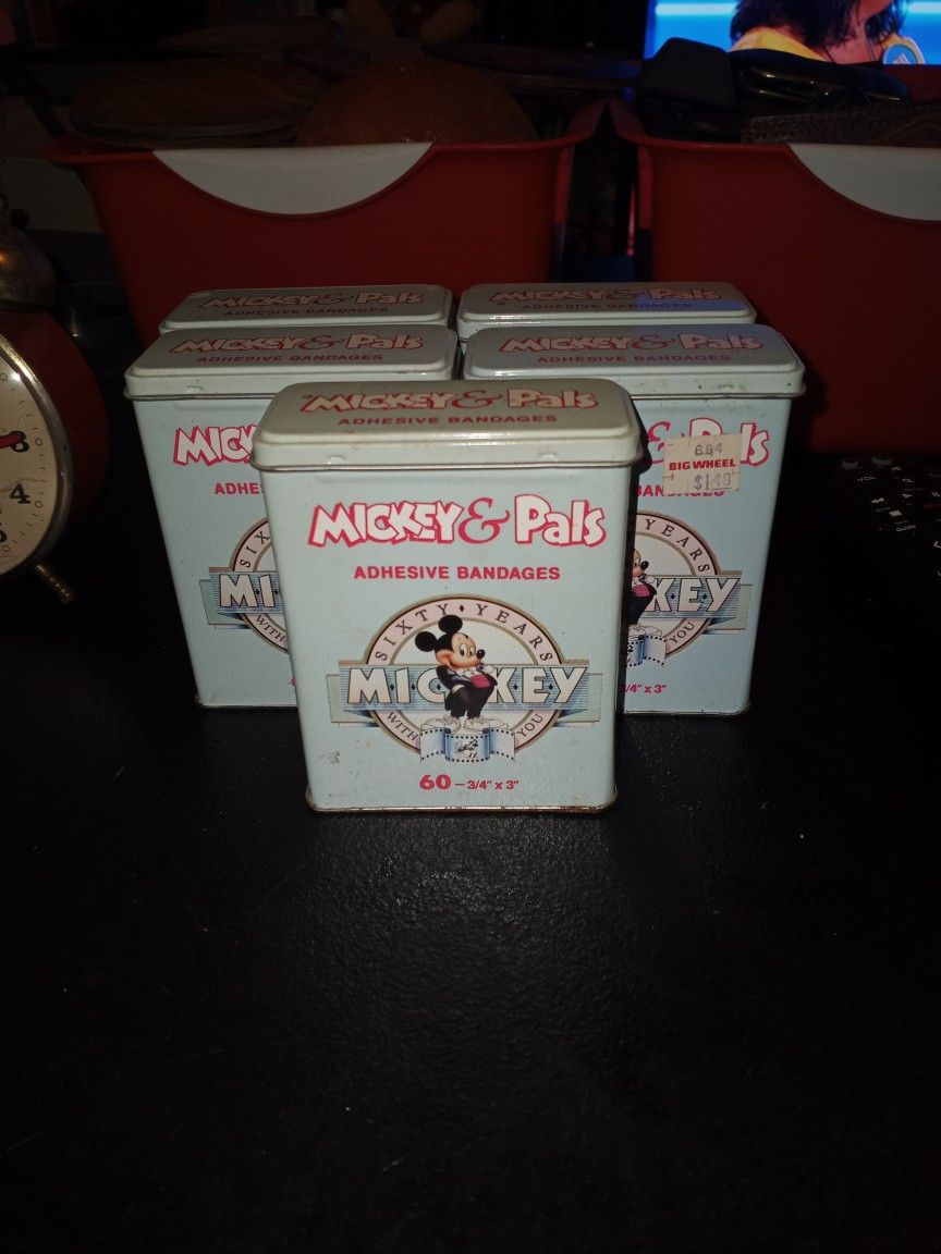 Vintage Mickey Mouse Band Aid Tins