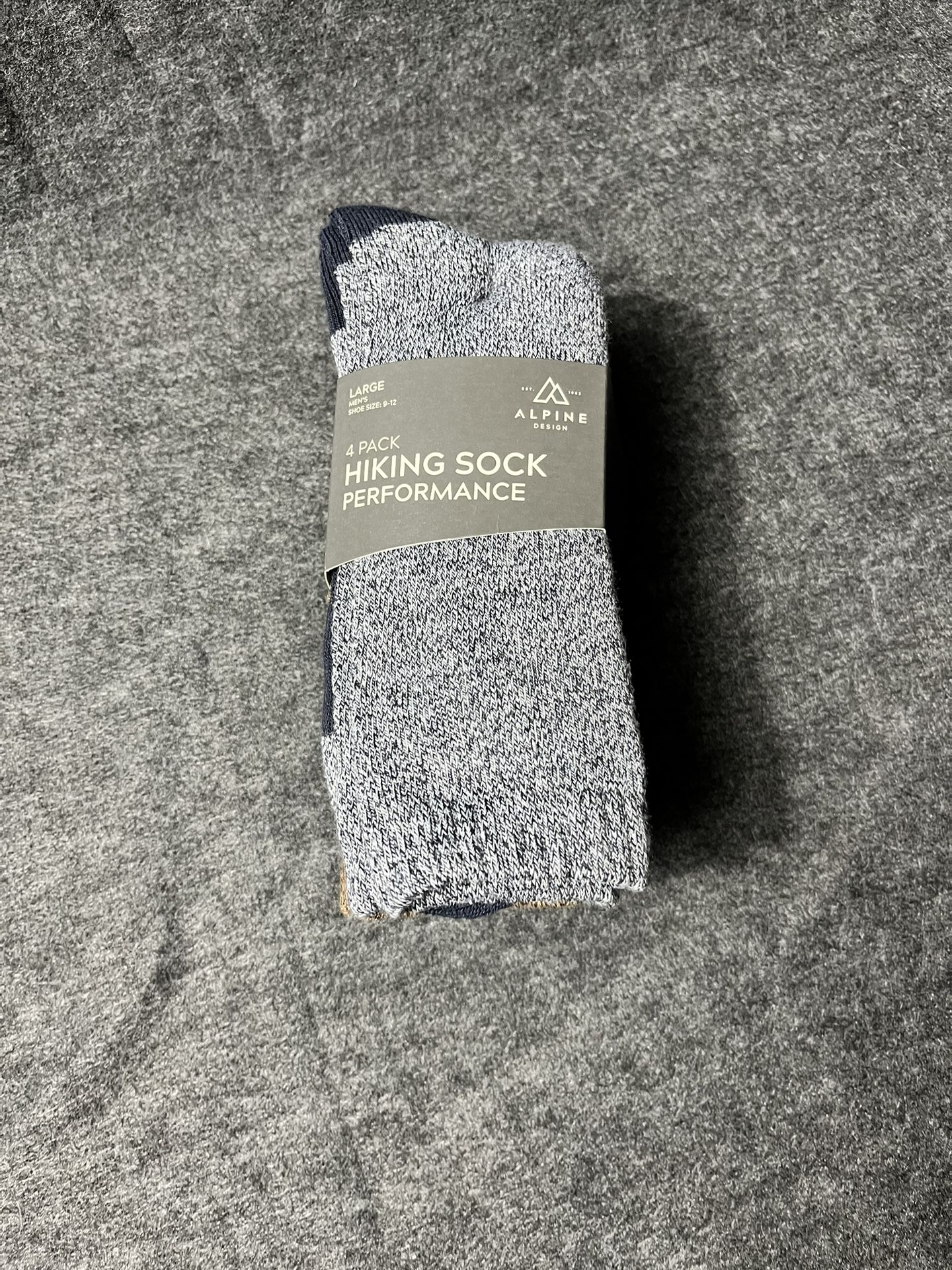Alpine Hiking Socks 4 Pack Large Men’s Muli Color Brand New