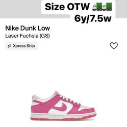 Nike Dunk Low Laser Fuchsia 5y, 6y, & 7y
