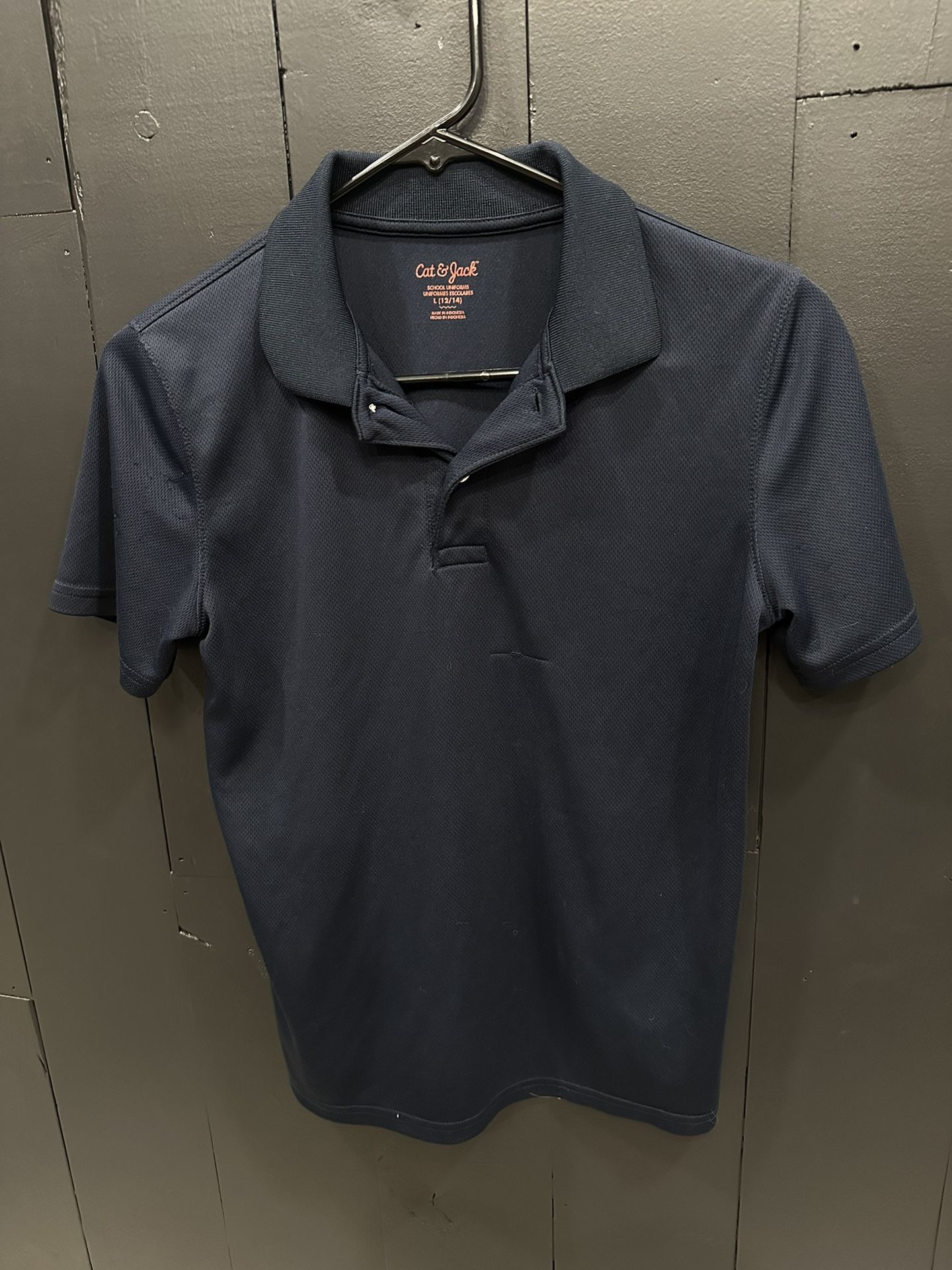 Boys Size L 12/14 Navy Uniform Polo