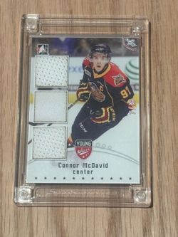 Connor Mcdavid Triple game worn jersey card 7/25