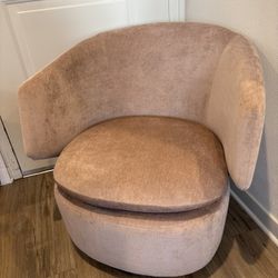 West Elm Viv Swivel Chair (Pink Velvet) - Priced to Sell!