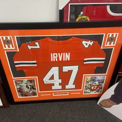 Michael Irving Autographed Framed Jersey