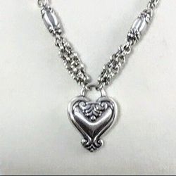 Gorgeous Double Love Brighton Silver Necklace 