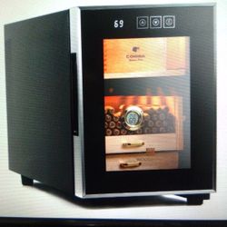 Electronic Humidor Cabinet Holds 150 With LED Light Accessory Drawer Digital I Go Meter Humidifier Spanish Cedar Lining