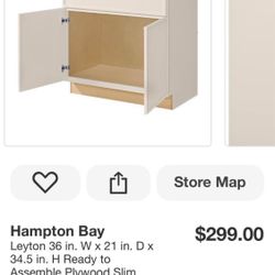 36” NO TOP BATHROOM VANITY 