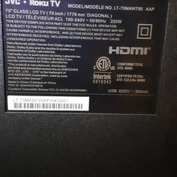 70" JVC Roku SMART TV