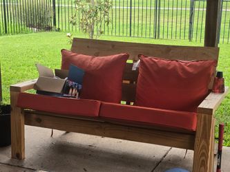 Solid wood adirondack style bench
