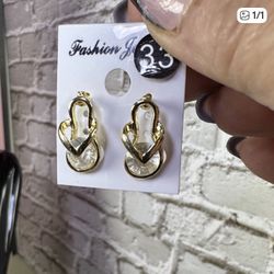 New Stainless Steel Gold Plated Earrings 