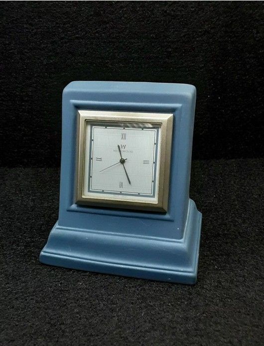 Wedgwood Jasperware Square Desk Clock, Rare. Blue