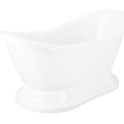 63" Rosalind Acrylic Double Slipper Pedestal Tub with Rolled Rim