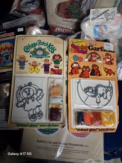 Huge Vintage Craft Kit Lot Cabbage Patch Kids Garfield Needlepoint Cross Stitch