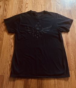 Zelda Tri-force Logo Black T-Shirt - L - Mens