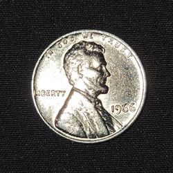 Rare Silver Color One Cent 1966