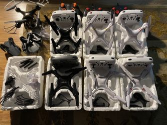 Ready To Fly Bulk Fleet Of Little Phantom Toy Drones. Batteries Remote Ready To Lift Up Out Of Box.
