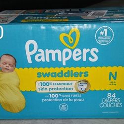 Pampers Swaddlers Size Newborn <10 lb With A 84 Count Baby Diaper Per Box For Only $20.00 