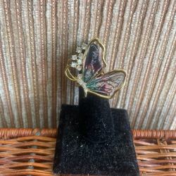 Butterfly Rhinestone Ring 
