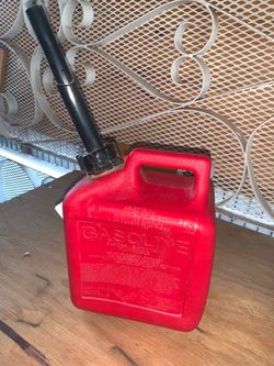 Red Plastic Gasoline Can with Spout