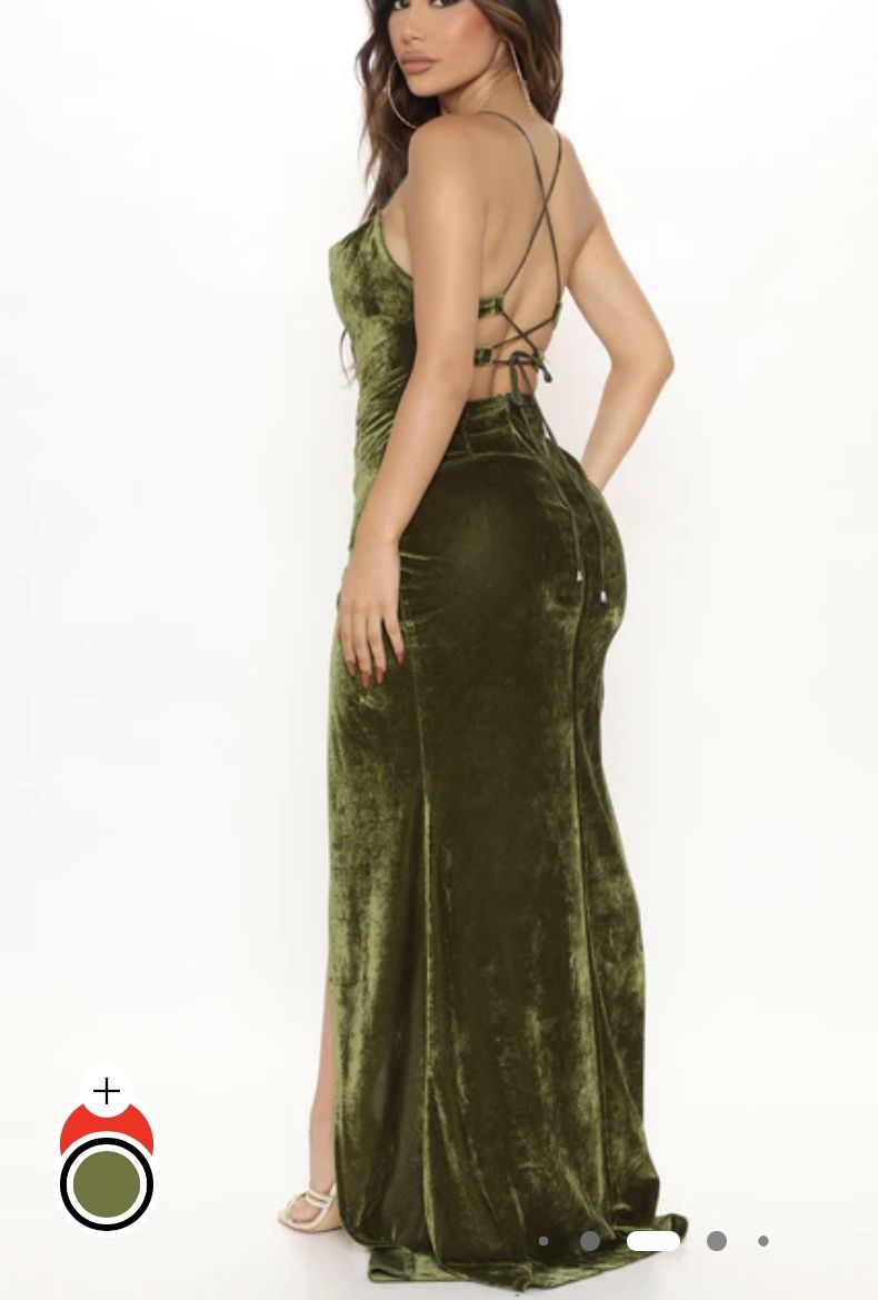 Fashion Nova Olive Green Dress