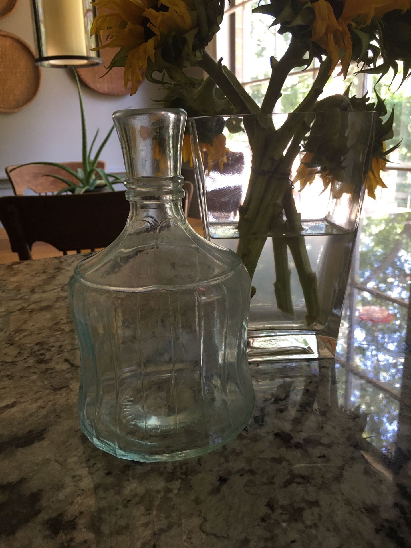 Antique Glass Vinegar Bottle