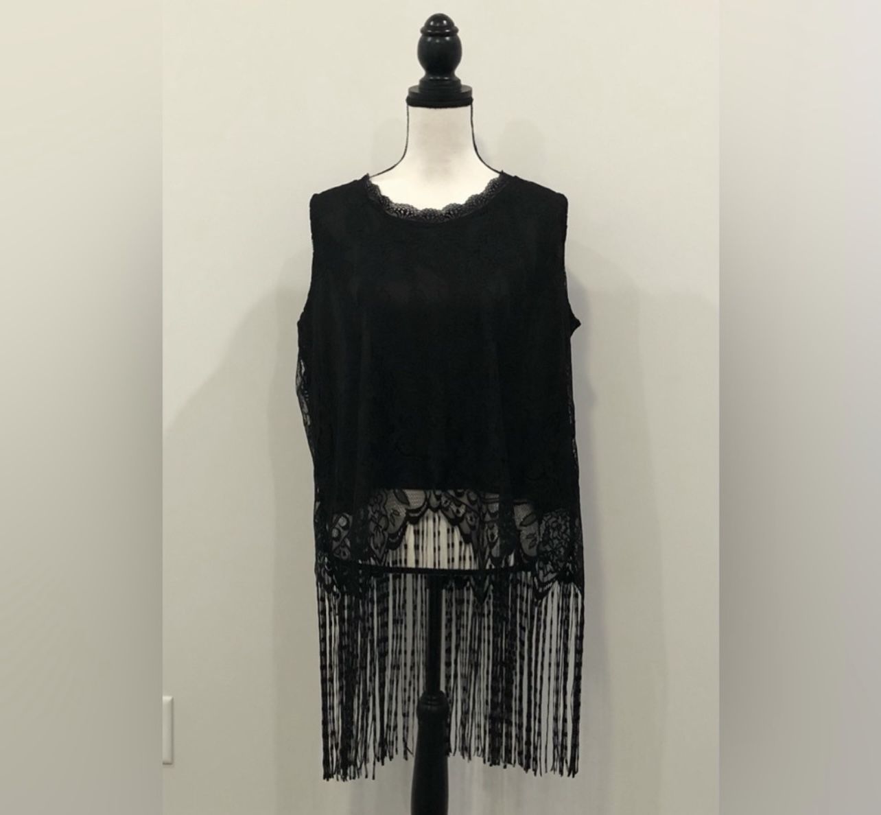 C.O.C. Lace And Fringe Top