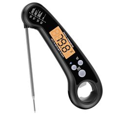 Instant Read Meat Thermometer for Grill and Cooking, Fast and Accurate Digital Food Thermometer with Backlit bi-fold Probe for Kitchen ovens, Frying, 