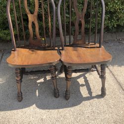 Very Good Condition Two Hardwood Chairs 