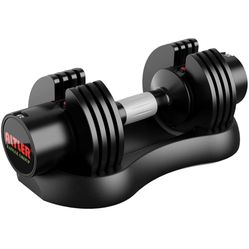 ALTLER Adjustable Dumbbell, 25lb/44lb with Tray for Fitness, Fast Adjust Weight by Turning Anti-Slip Handle, Training Safety with 8 Lock Slots, Suitab