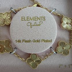 14K Flash Gold Plated Clover Bracelet