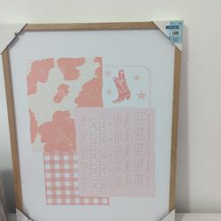 Cute Western Girly Decor Cowboy Yee Haw Howdy Large Canvas