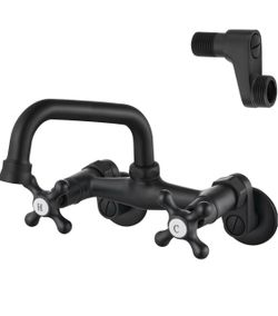 Matte Black Wall Mount Kitchen Faucet