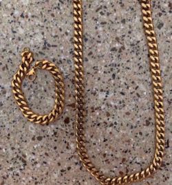 10k Gold Filled Cuban Link Chain & Bracelet
