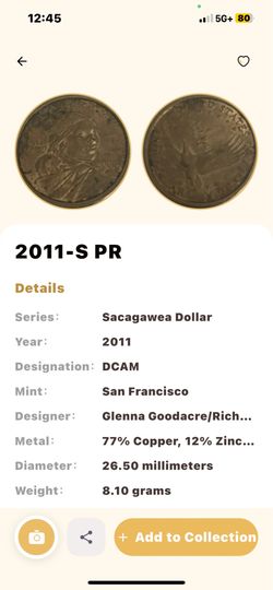 2011-S Sacagawea Native American Dollar Proof Coin