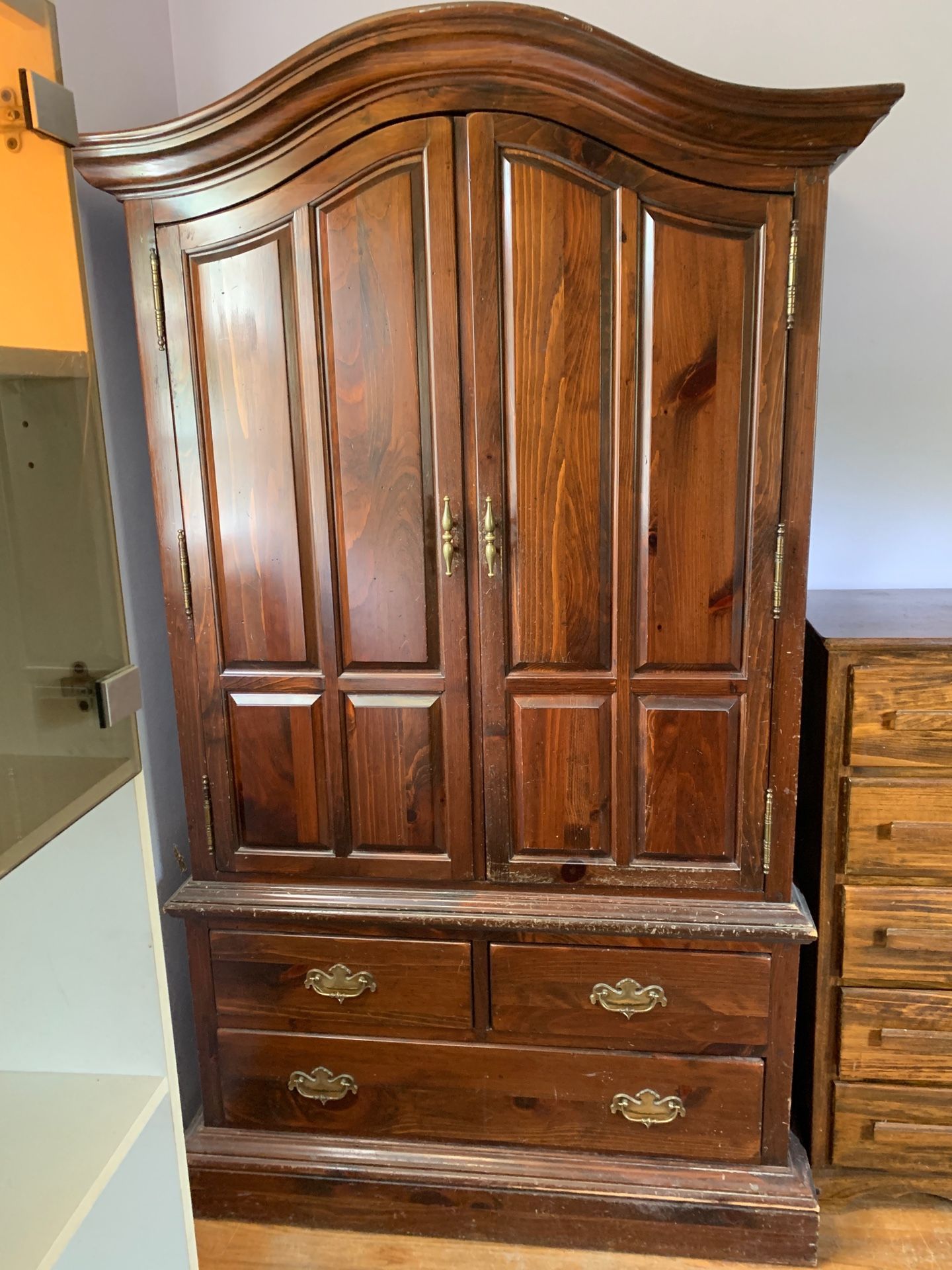 Solid Wood Armoire - great piece to refinish & paint!