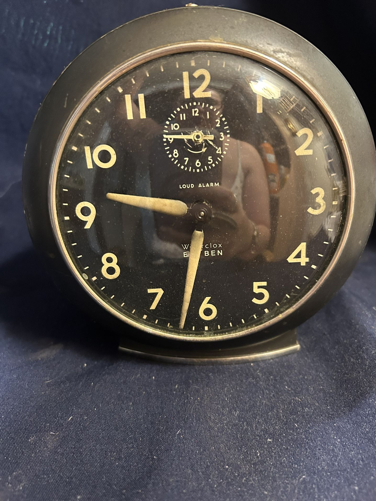Vintage Westclox alarm clock / Big Ben with black case and face / Vintage