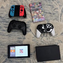 Nintendo Switch And Controllers 