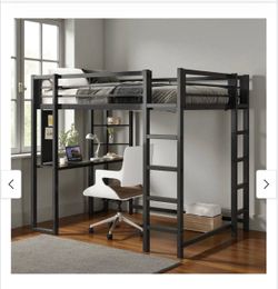 Metal full size loft bed