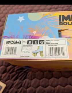 Impala Rollerskates Sky Blue/Yellow Women's Size 8
